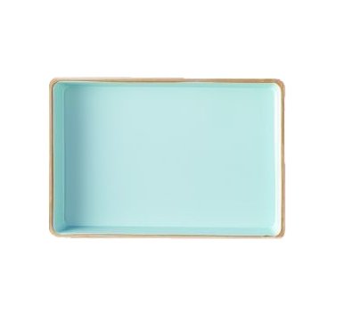 55983  PLATEAUX 26X17.5  CM 0.301 KG TURQUOISE PLASTIQUE