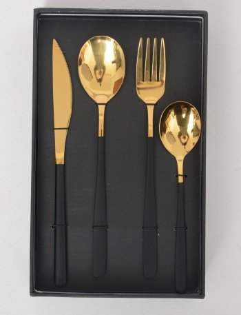 YF2000  16PCS 0,782KG GOLD BLACK STAINLESS STEEL