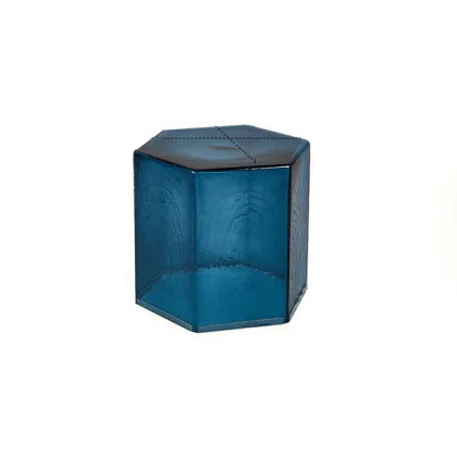 1634 COFFEE TABLE D34X30X30CM BLEU VERRE