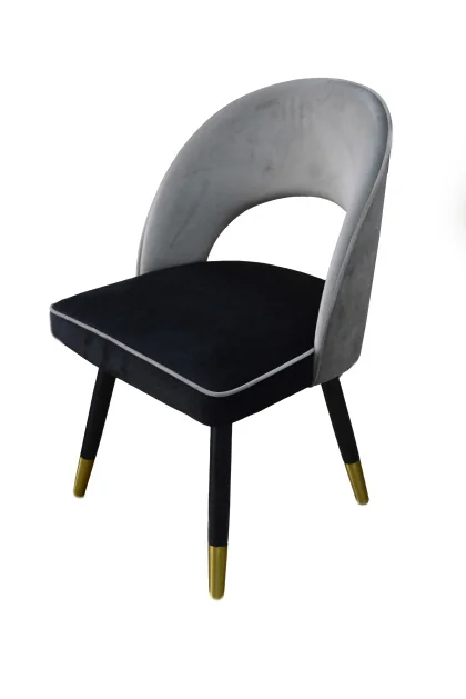 4124 CHAISE 54X60X85CM BEIGE NOIR VELOUR