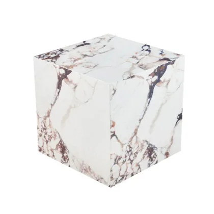 2559 COFFEE TABLE 40X40X40CM BLANC ORANGE PIERRE FRITTEE