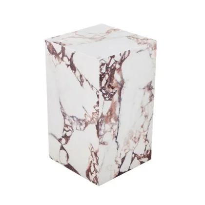 2559 COFFEE TABLE 30X30X50CM BLANC ORANGE PIERRE FRITTEE