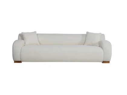 OSF-1439  CANAPE W258D112H74CM BLANC  BOUCLETTE