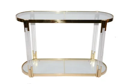 BS-1188G CONSOLE 120X40X78CM 30,4KG DORE METAL VERRE