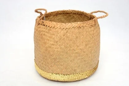 178797  Ø38XH33CM 0.415KG BEIGE BAMBOU SEQUINS