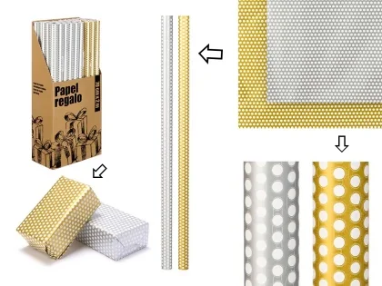 27412 Rouleau de papier cadeau 70X200 CM DORE